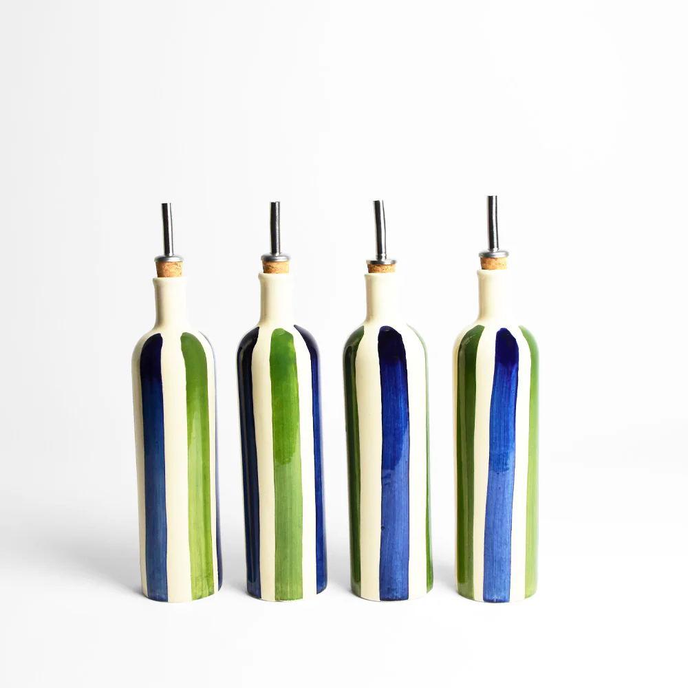 Bouteille d'huile | Bleu & Vert Linhas - Image 5
