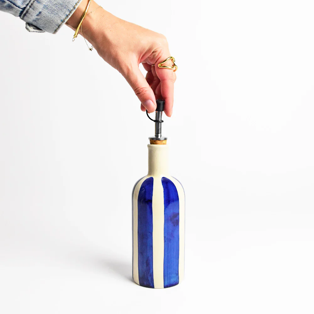 Petite bouteille d'huile | Bleu Linhas - Image 3